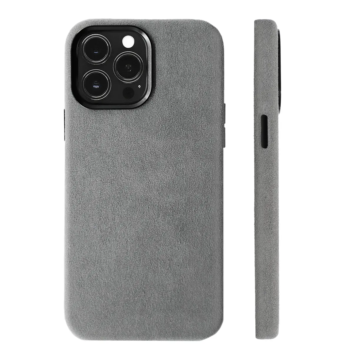 ALMA Alcantara Full-Wrap iPhone, Wireless Charging MagSafe Compatible, Protection Cellphone Case, Smartphone Shockproof Accessories, Easy to Click Button