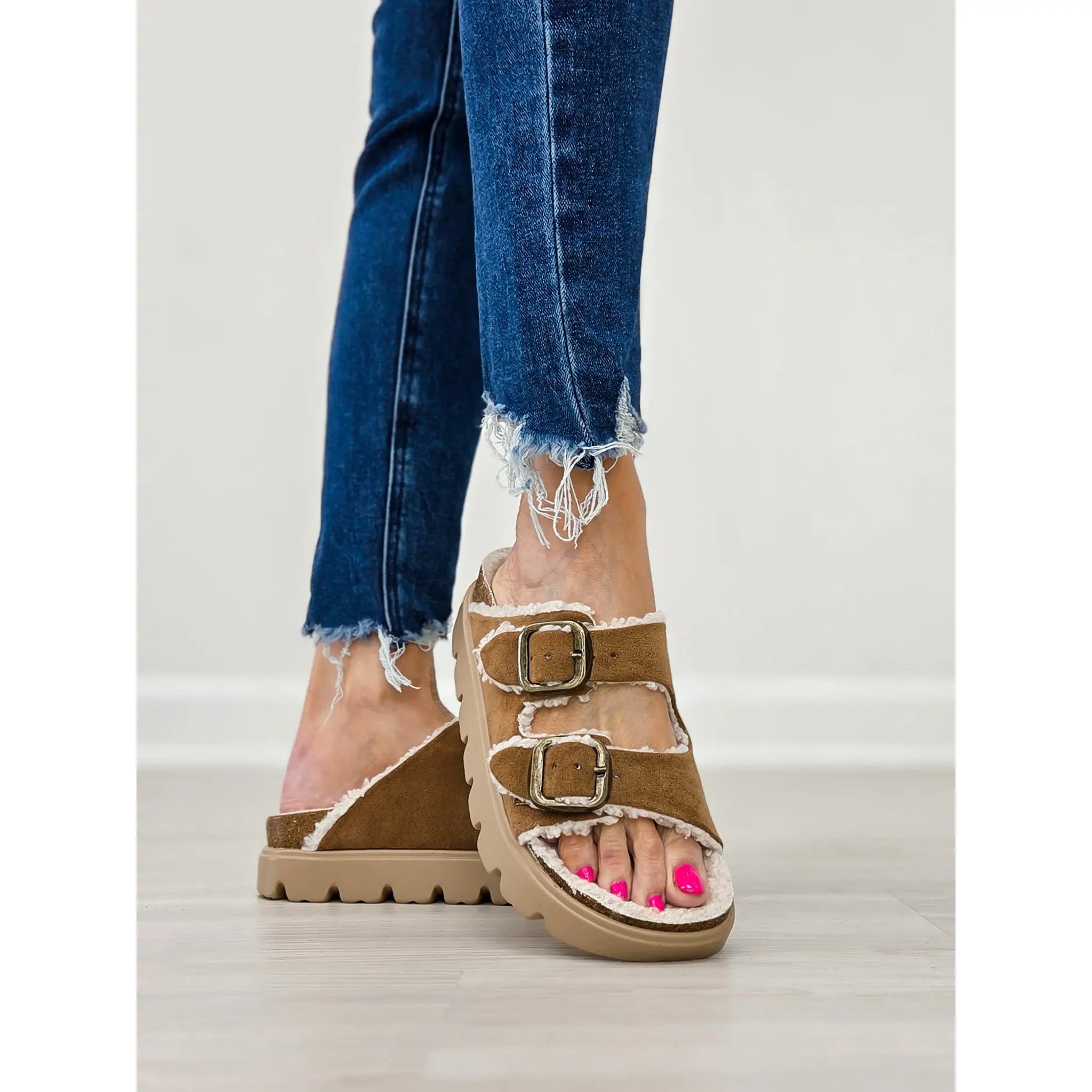 Corkys Hearsay Sandals in TOBACCO FAUX SUEDE