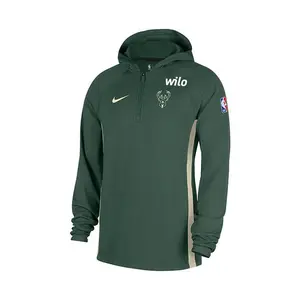 Nike 2025-26 Game Theatre Milwaukee Bucks 1/4 Zip Hooded Sweatshirt