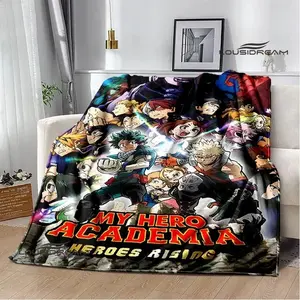 My Hero Academia Cartoon Printed Blanket Ultra Soft Flannel Cozy Warm Bedroom Couch Sofa Home Travel Throw Decor Decorative Throw Perfect Birthday Gift Christmas Gift for Anime Fans Kids Teens Boys Girls Plus Ultra Hero Style