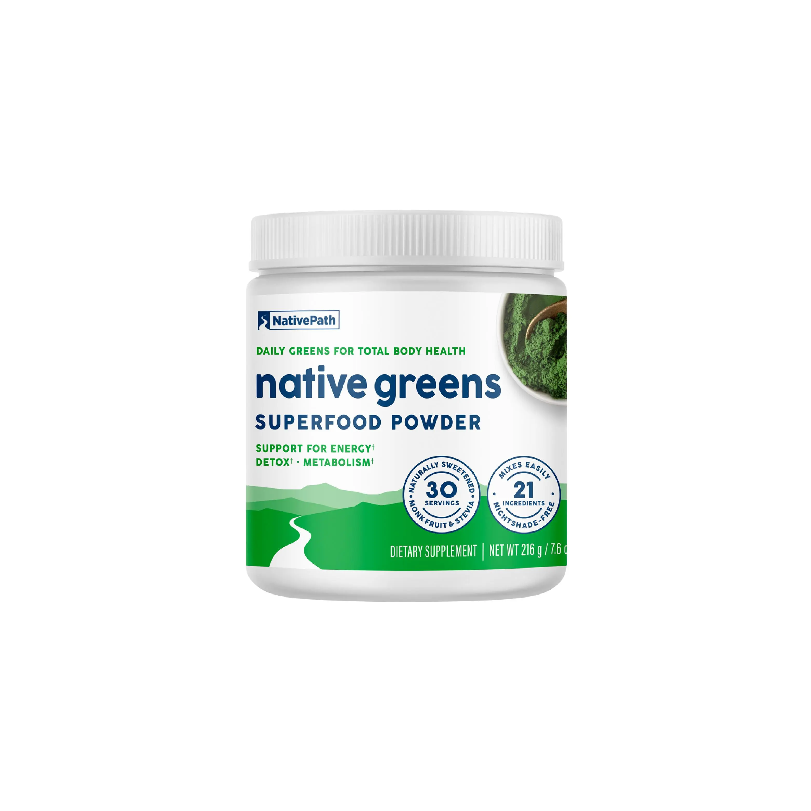 NativePath Organic Super Greens Powder — 11 Superfoods with Spirulina, Chlorella, Probiotics & Digestive Enzymes, Gluten-Free, USDA Organic, 30 Servings