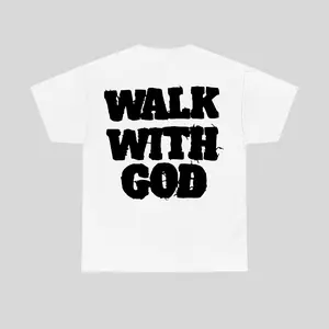 Christian Walk With God Tshirt, Casual Cotton, Trendy T-Shirts for Men & Women, Casual Streetwear, Menswear Top