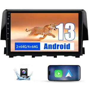 Car Radio for Honda Civic 2016-2020, Android 13 Radio Touch Screen Bulit in CarPlay Android Auto Support GPS Navigation with Camera- 2G/4G Ram 64G ROM