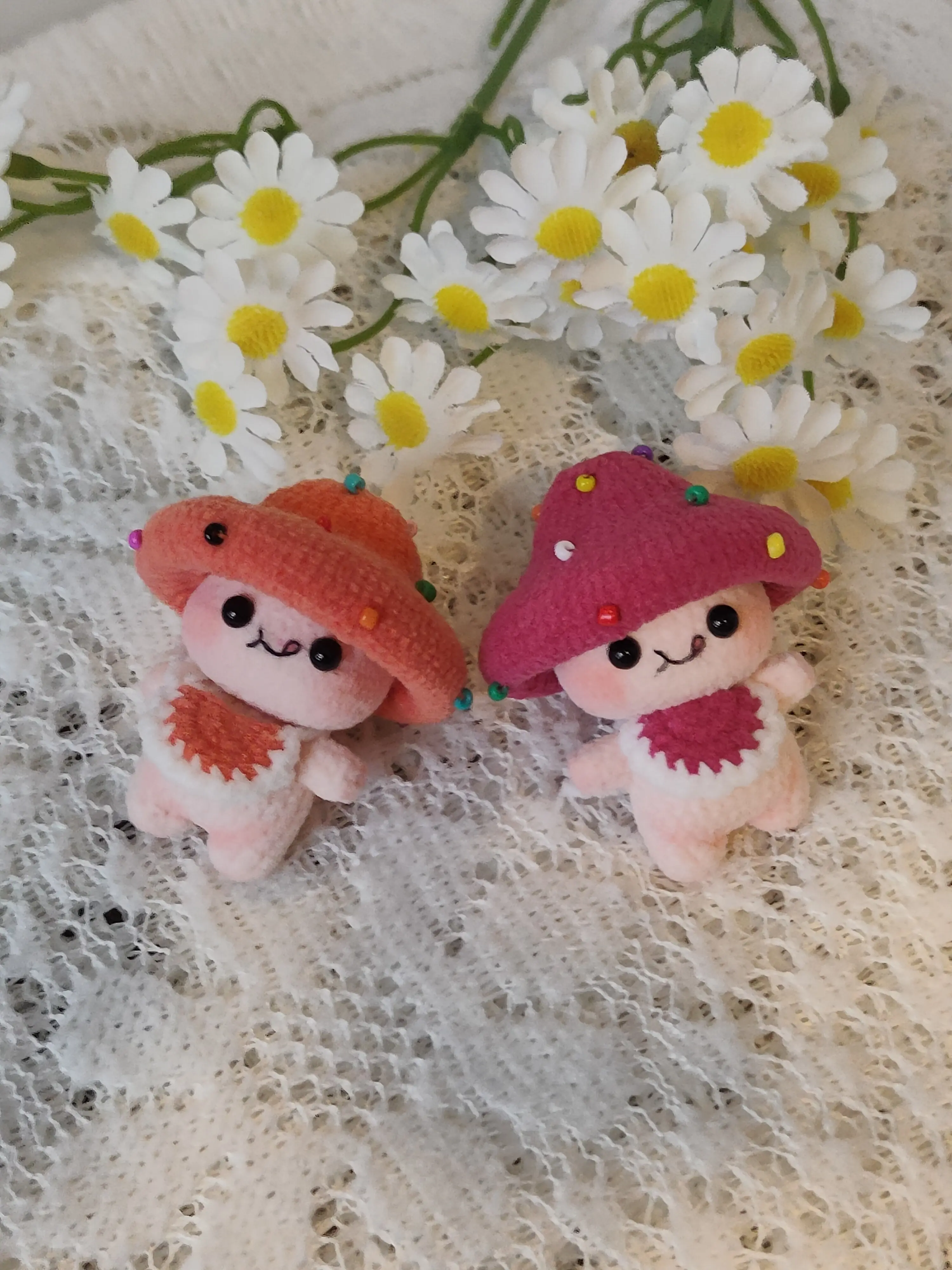 Crochet Mushroom Amigurumi Doll - Cute Handmade for Knitting Hobbyists