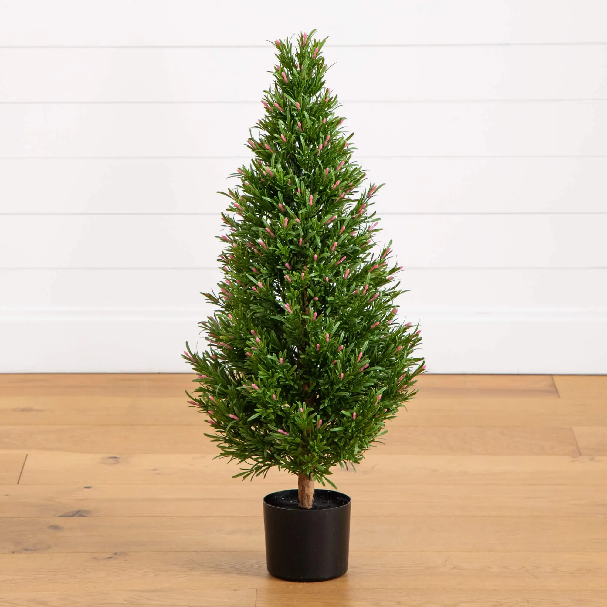 3-ft UV-Resistant Durable Synthetic Rosemary Cone Topiary Tree, Vibrant Green Nursery Decoration, All-Seasons Indoor-Outdoor Home Decor (Artificial Trees Category)