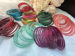 Heart Drop Glass Bangles - Premium Quality Glass Design with Vibrant Colors for Stylish Wear