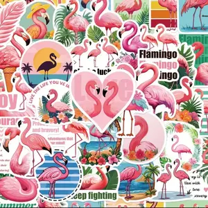 50 Pack of Flamingo Pink Birds Stickers and Decals