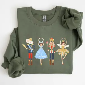 Nutcracker,Christmas,SugarPlumFairy,Noel,Santa,Winter,Ballerina,Xmas,BalletSweatshirt,Women'sCrewNeck,Crewneck