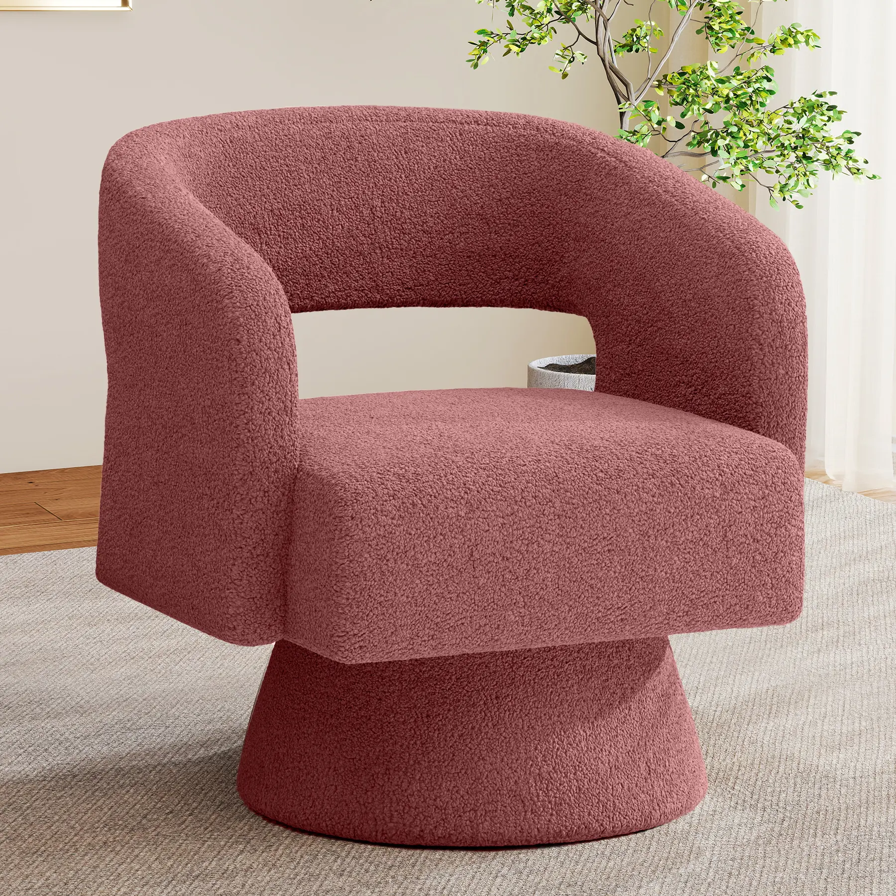 Swivel Chair, Modern Oversized Accent Chair with 360° Rotation, Plush ...