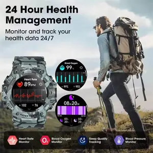 Men's Outdoor Sports Bluetooth-compatible Smart Watch, Compass & Waterproof Design, Sleep Health Monitoring, Message Push Functionality