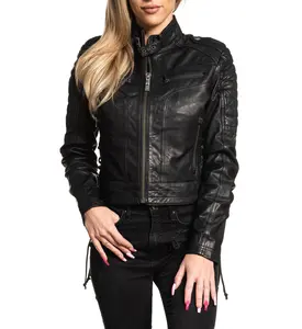 Affliction Women's Faux Leather Jacket Blacktail