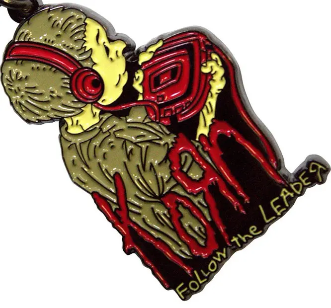 Korn Official 'Follow The Leader' Keychain - US Licensed Collectible Zinc Alloy Metal Key Ring with Split Ring Attachment & Soft Enamel Finish