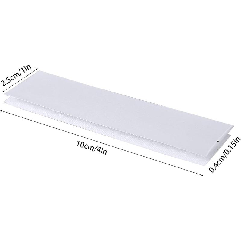 Hook and Loop Strips with Adhesive 1x4 inch Strips with Adhesive 10 Sets Strong Sticky Back Fasten Mounting Tape Instead of Holes and Screws for Home or Office Use(White)