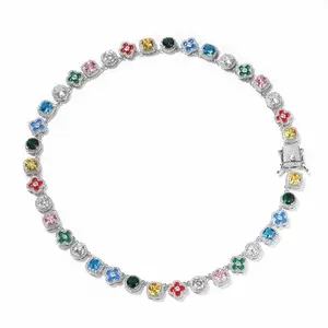 Vibrant Gemstone Necklace, 18kt Gold Plated
