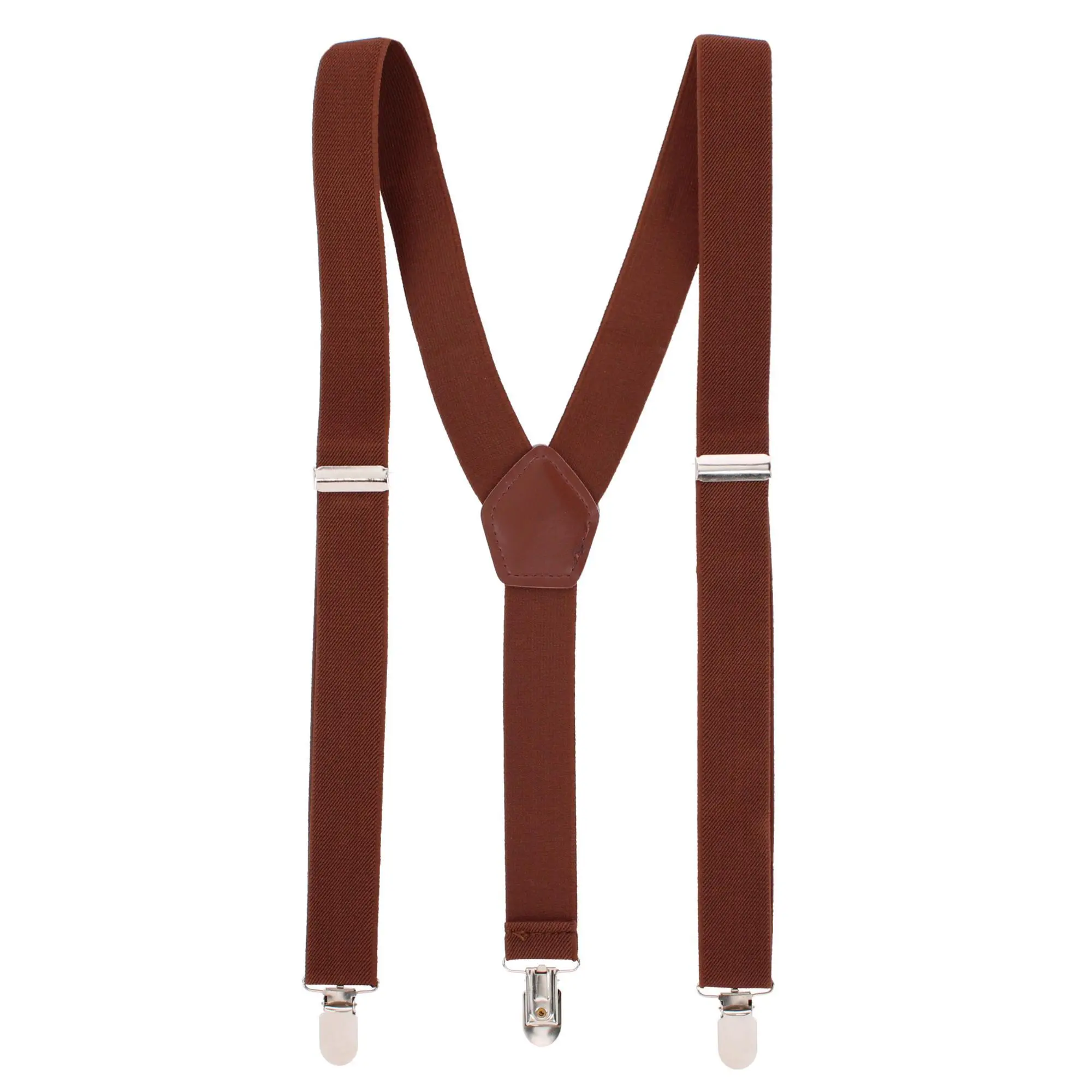 CTM Male 1 3/8 in Wide Strap Elastic Fabric Suspenders, Clip-End for Casual Wear, One Size