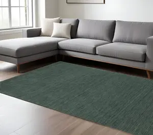 360 stand Handmade Wool Rug - 6 x 9 ft. Hand Tufted Teal & Blue Rectangle Area Rug