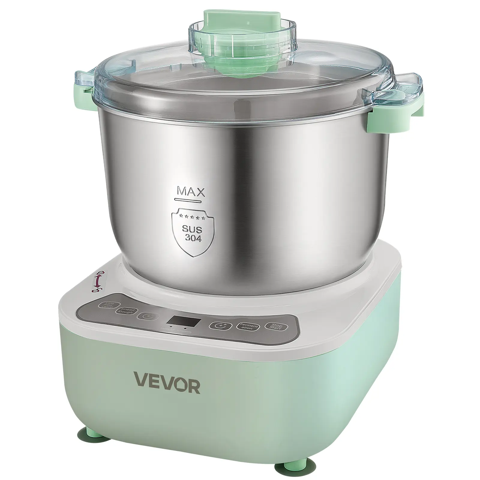 VEVOR Dough Mixer 6.9 Quart Electric Dough Maker with Ferment Function, for Pizza, Pasta, and Sourdough, 304 Stainless Steel Bowl, Timer, Face-up Control Panel, Household Dough Kneading Machine