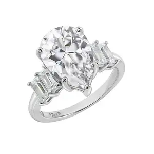 Radiance by Absolute™ 11.81ctw Pear with Baguette Sides Ring