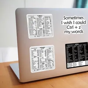 Software Shortcut Stickers - Excel, Word, Photoshop, and More - Boost Your Productivity on Windows, Mac, and Chromebook
