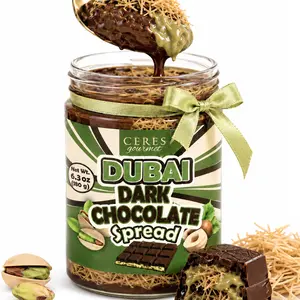 Dark Dubai Chocolate Spread 6.35 oz – Dark Chocolate & Pistachio Cream with Crispy Kataifi | Viral Gourmet Dubai Chocolate Jar | Perfect Gift | TikTok