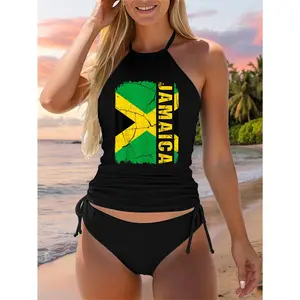 Vintage Jamaican Flag Jamaica Pride Roots Heritage Gift Two Piece Swimsuit