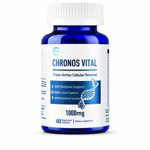 CHRONOS VITAL Healthy Aging Supplement, NAD+ Support, Cellular Renewal & Mitochondrial Vitality Formula, 1000mg, 60 Vegetarian Capsules