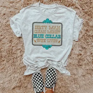 Blue Collar Wife Livin’ Tee, graphic tees women, western outfits women, western tops clothing, rodeo cowgirl outfits women, country concert outfits, shirt, sweatshirt, hoodie