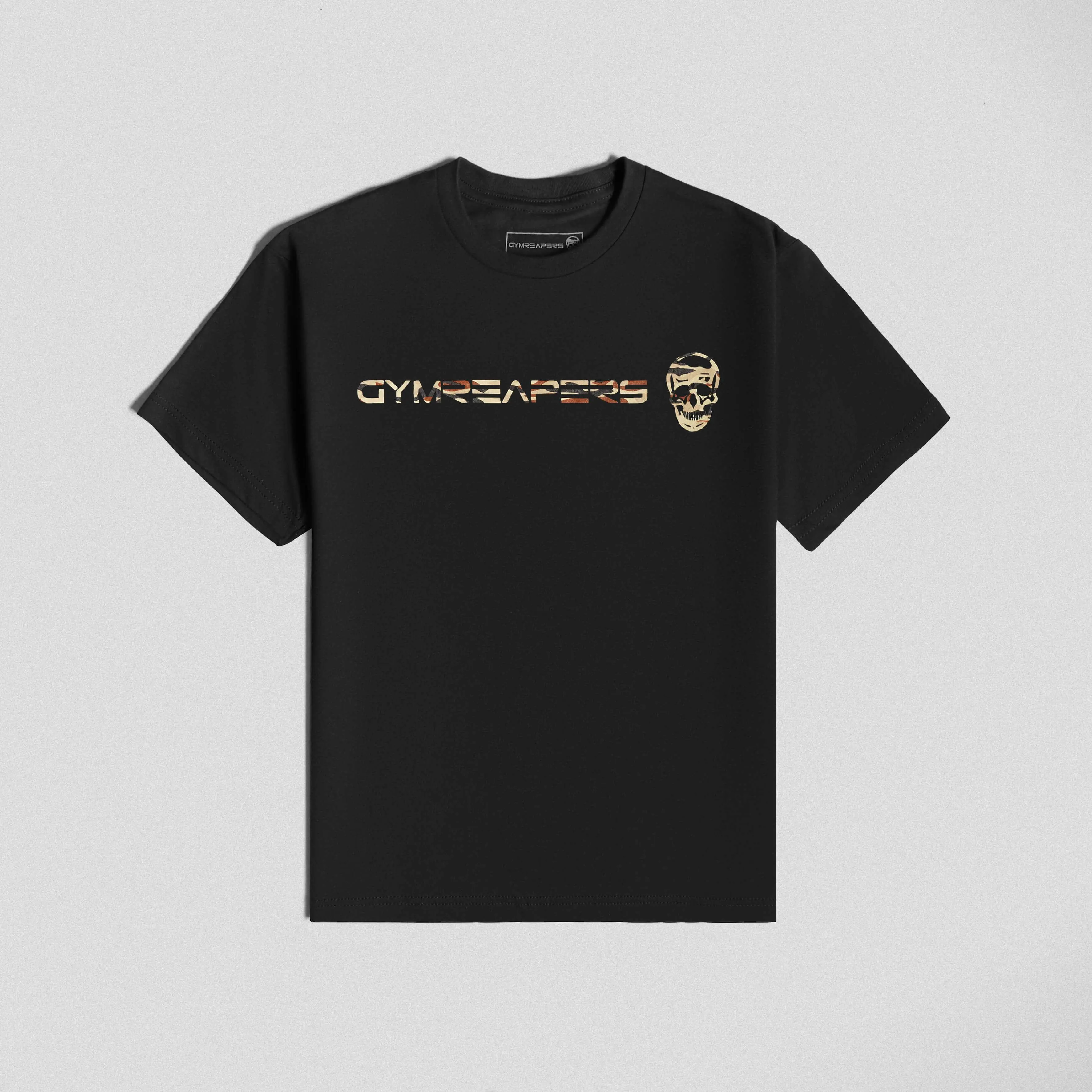 Gymreapers Mens Classic Short-Sleeve Basic Casual Menswear Desert Camo T-Shirt - Black, Tan, Brown Camouflage - Soft Cotton-Poly Blend