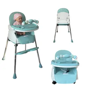 Highly Adjustable Green High Chair (Convertible to Walker), featuring a detachable double-layer tray, a safety harness, and an easy-to-clean PU seat cushion.this seat is equipped with lockable wheels, allowing for safe and easy movement between rooms.