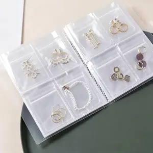 PVC Transparent Jewelry Storage Book –Home Shop Dustproof Earring, Ring, and Necklace Large Capacity Organizers 160-slot+50Bag