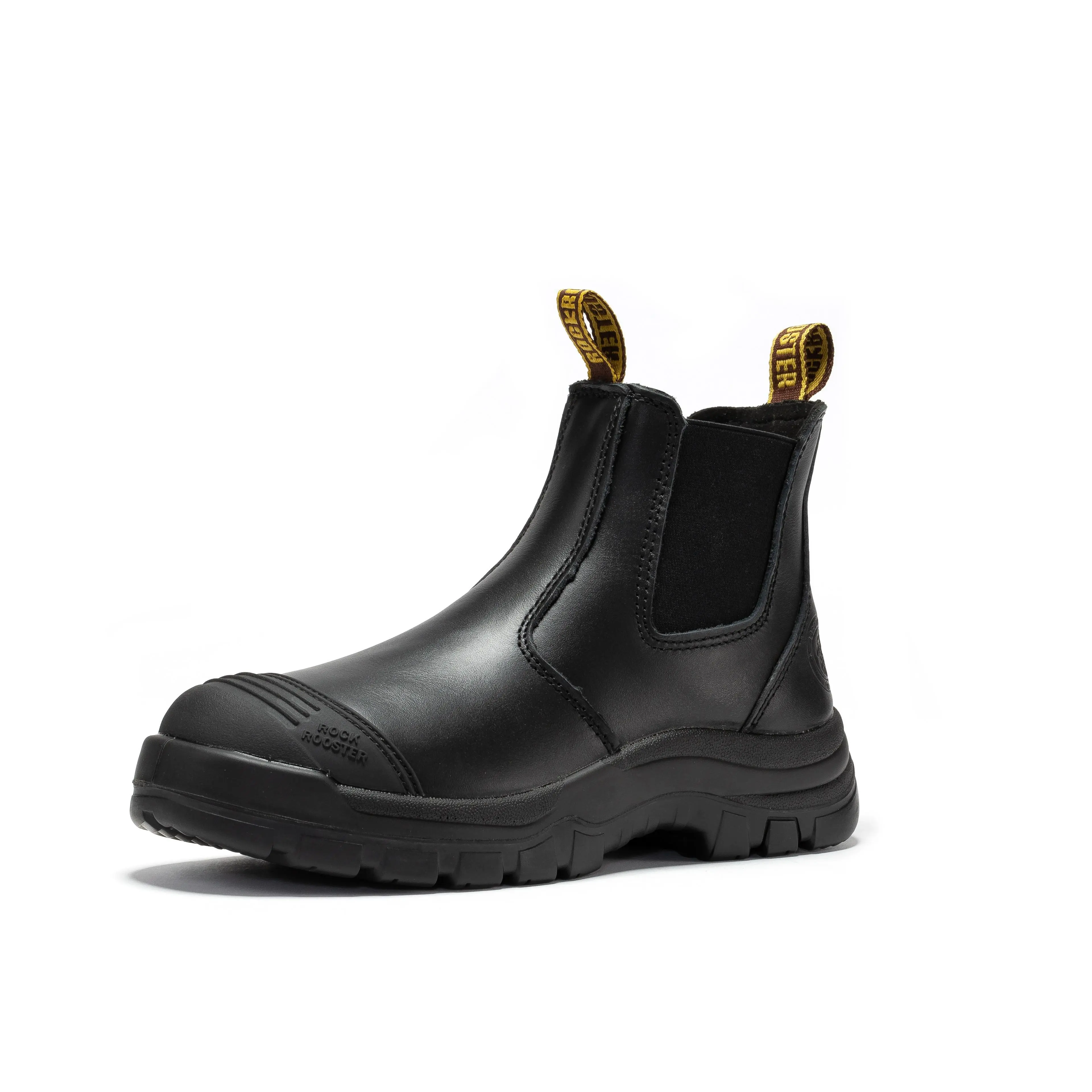 ROCKROOSTER Gammon Men's 6" Slip On Work Boots Oiled Leather Rubber ASTM F2413-18 EH Comfortable Arch Support Coolmax Safety Boots