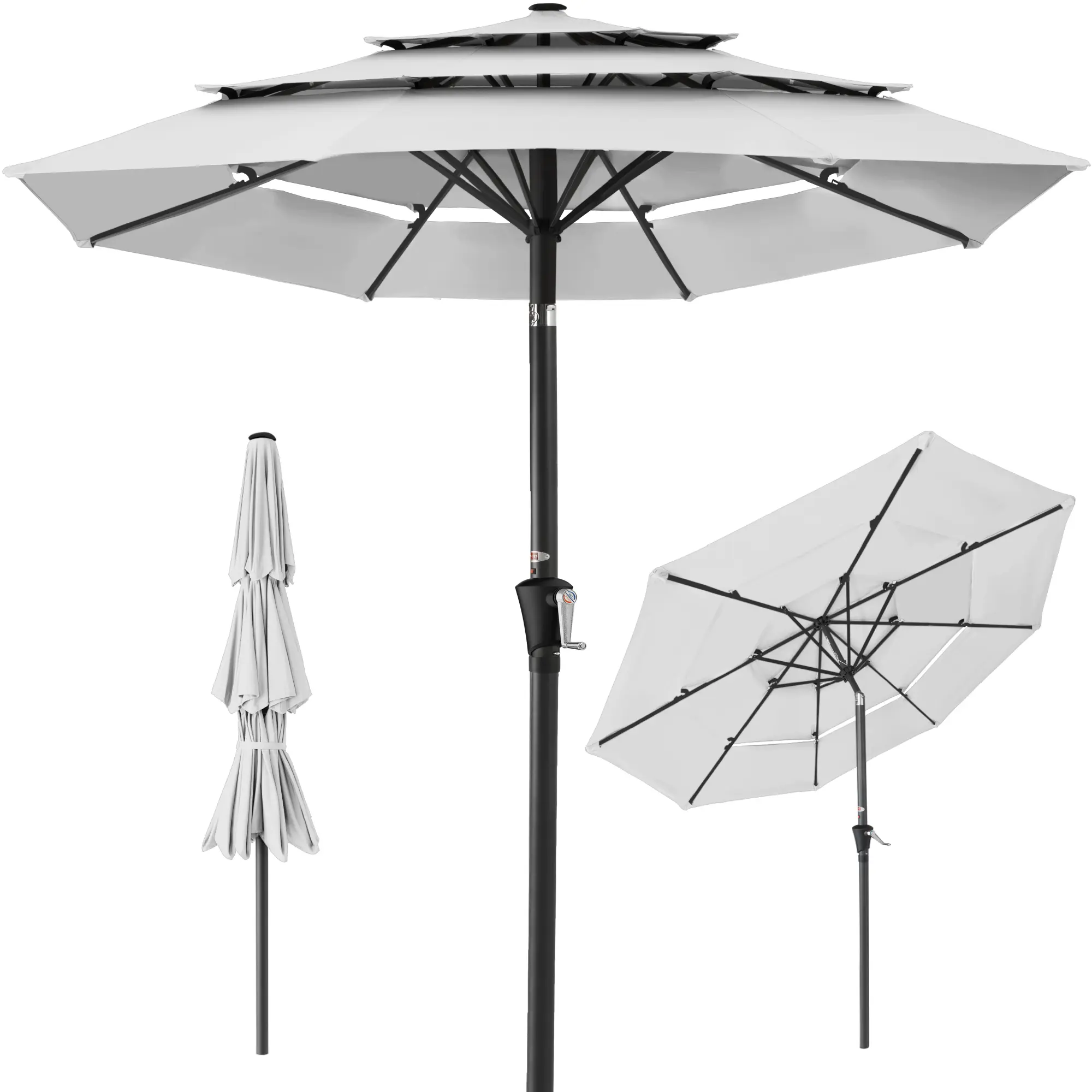 Best Choice Products 10ft 3-Tier Patio Umbrella, Market Sun Shade w/ Tilt Adjustment, Easy Crank Best Choice Products 10ft 3-Tier Patio Umbrella, Market Sun Shade w/ Tilt Adjustment, Easy Crank