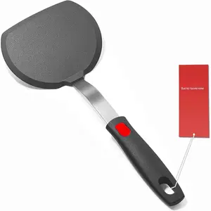 Pancake Spatula Turner with Lengthened Handle, Heat Resistant Cooking Spatulas for Nonstick Cookware, Large Flexible Kitchen Utensils  Rubber Flipper for Egg, Pancake, Fish, Burger
