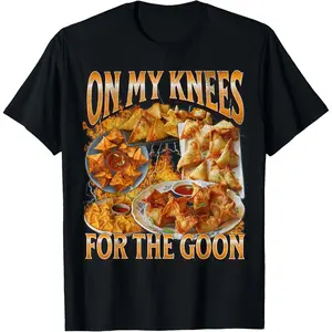 On My Knees Funny Crab Rangoon Meme Bootleg Graphic T-Shirt