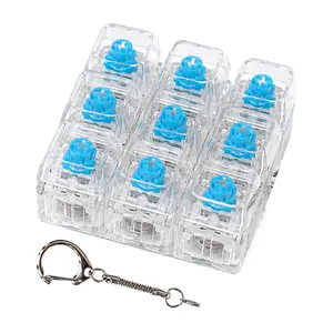3PCS Glowing Keyboard Fidget Keychain,4-In-1 MultifunctionalDecompression Button, StressRelief Fidget Gift, TransparentColor, Tactile Experience,Interaction