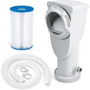 SkimmerPlus 1,500 GPH 2-in-1 Filter Pump and Skimmer System for Above Ground Swimming Pools - Pool Cleaning and Maintenance