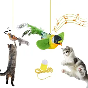 Interactive Cat Bird Toy Simulated Chirping Birds with Bird Calls Battery-Free for All Cat Breeds Fun Hanging Pet Toy Safe Strong Design Lightweight Compact Exercise Toys