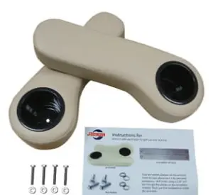 RXV Stone Golf Cart Rear Seat Cushioned Arm Rest w/ Cup Holder Set - Fits all Club Car, EZGO, Yamaha Carts!