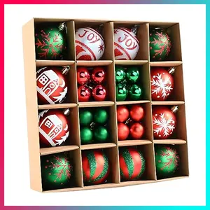 White Green Red Christmas Balls Ornaments - 44PCS Plastic Christmas Tree Ornaments Balls, 2024Christmas Ornaments, White Green and Red Hanging Decoration, Shatterproof Ornaments for Christmas