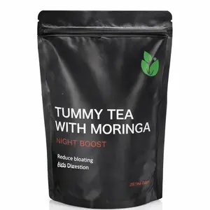 Organic Tea for Natural Bloat Relief with Moringa Night Boost - Tummy Tea 2-Step with Gluten-Free, Vegan-Friendly Ingredients, Supports Digestive Health