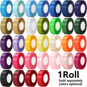 Valentine Wedding Flower Packaging Thick Satin Ribbon, 4cm Wide X 22m Roll, Flexible Anti-Wrinkle Glossy, Ideal for Gift Wrapping, Party Decorations, Gift Wrapping Supplies