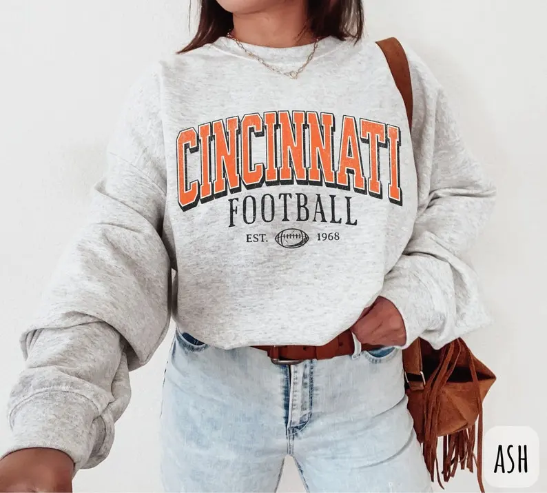 Vintage Cincinnati Football Sweatshirt, Bengals Crewneck, Game Day Pullover