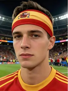 Spain Soccer Fan Headband Sweatband, La Roja Supporters Gear, Unisex for Men & Women, Perfect for Matches & Parties, Gift for Football Fans, Sports Headbands