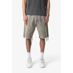 mnml Distressed Mineral Denim Shorts - Brown