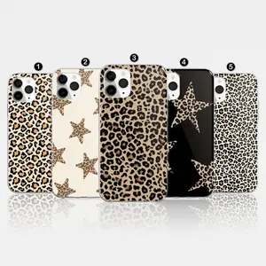 Leopard Print Star Phone Case Trendy Cheetah Cover Iphone 17 Pro Max, 16e, 15, 14, 12 & Samsung S25 Ultra, S24 Fe, A56, Pixel 9 Pro 8