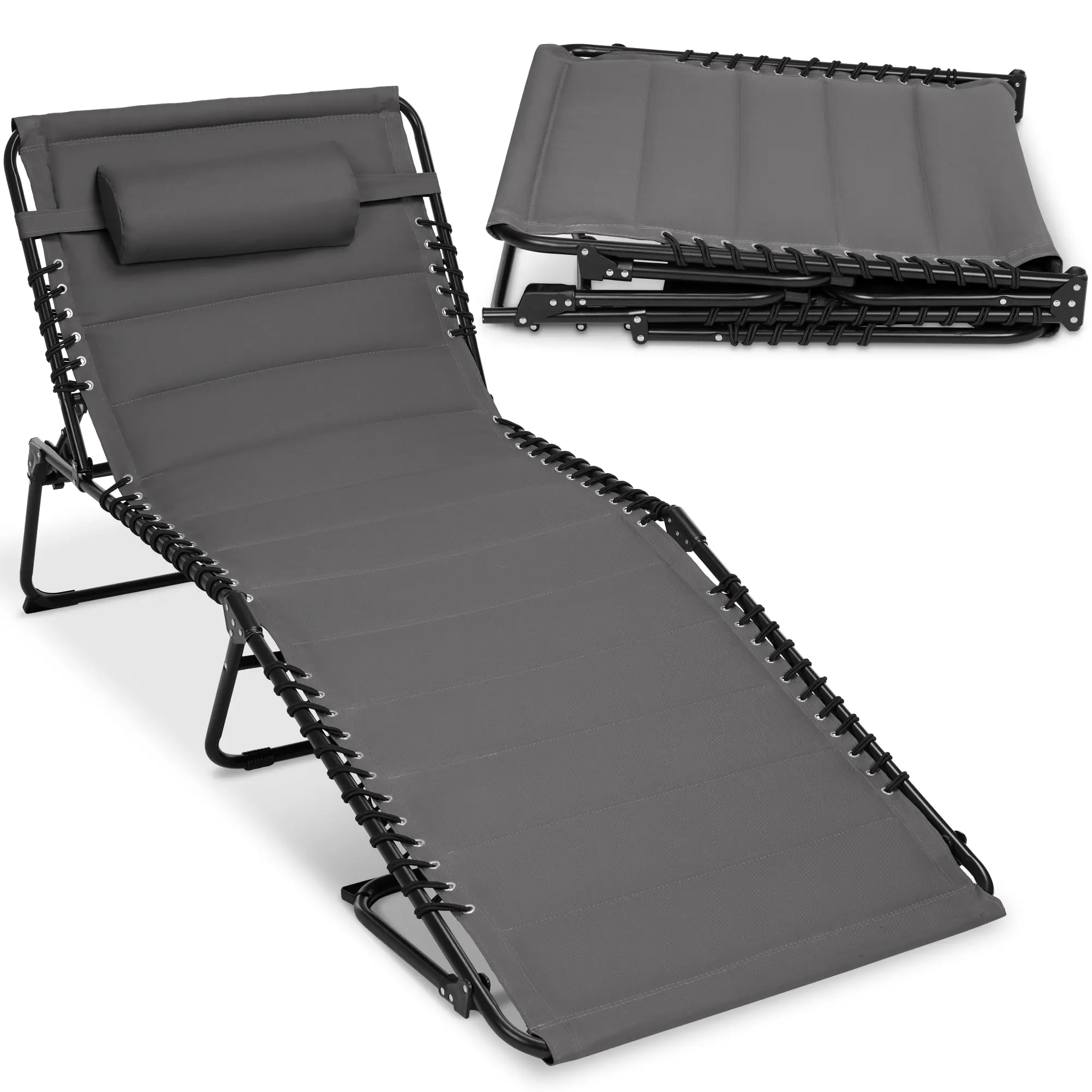 Best Choice Products Extra Wide Padded Patio Chaise Lounge Chair, Portable Recliner w/ 8 Positions