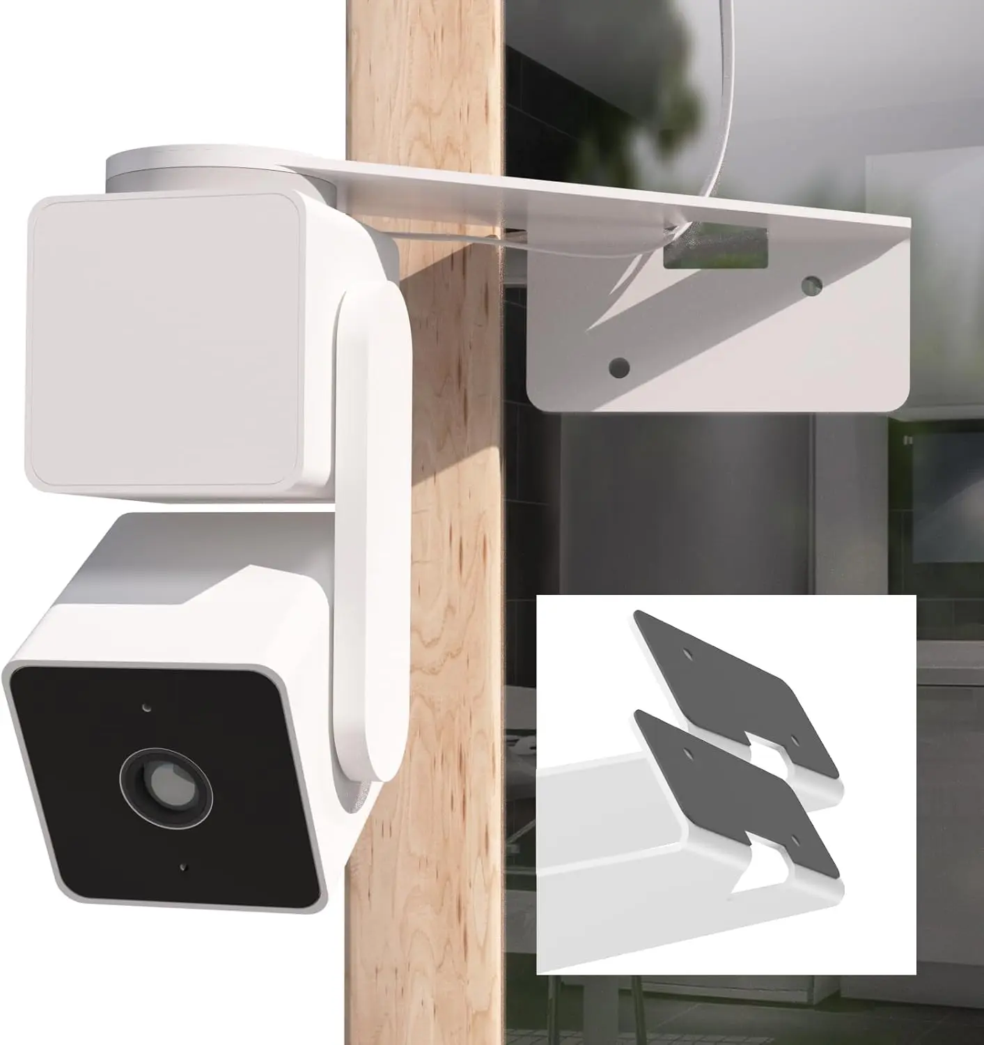 Corner Camera Mount for  Cam Pan v4, Swivel Wall Mount , Improves Field of View Reduce Blind Spots