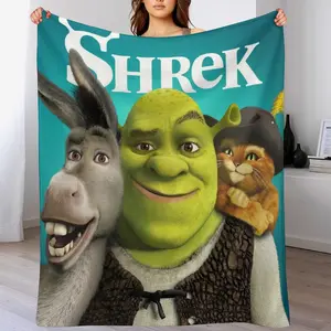 Cartoon Anime Shrek Blanket Soft Cozy Plush Fleece Throw Blanket, Lightweight Fuzzy Flannel Warm Blanket for Couch Sofa