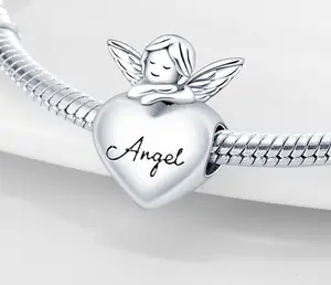 Angel Heart Charm with Wing Detail