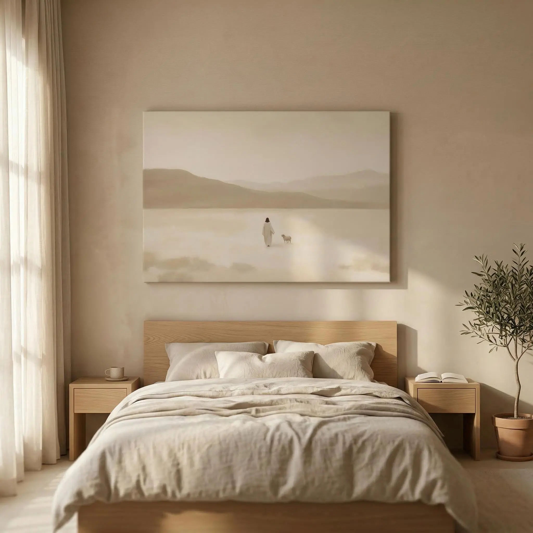 [Unframed] Jesus Lost Sheep Canvas | Parable of the Sheep Scripture Wall Art
